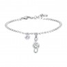 Bracciale Donna Luca Barra BK2827 In Acciaio Con Chiave Di Violino E Zircone