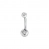 Piercing Ombelico Donna Luca Barra PR142 In Acciaio Con Zircone