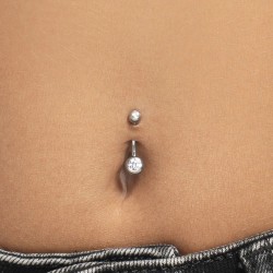 Piercing Ombelico Donna Luca Barra PR142 In Acciaio Con Zircone