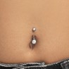 Piercing Ombelico Donna Luca Barra PR142 In Acciaio Con Zircone