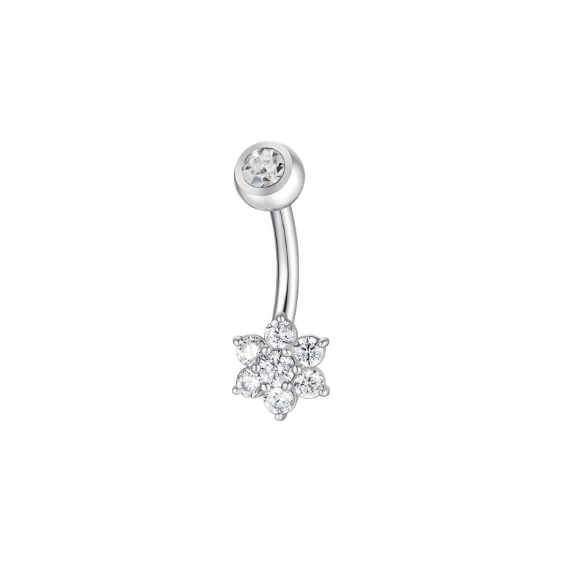 Piercing Ombelico Donna Luca Barra PR149 In Acciaio Stella Con Zirconi