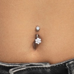 Piercing Ombelico Donna Luca Barra PR149 In Acciaio Stella Con Zirconi