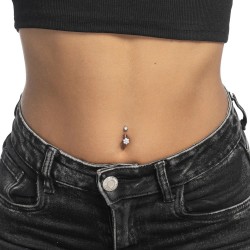 Piercing Ombelico Donna Luca Barra PR149 In Acciaio Stella Con Zirconi