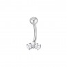 Piercing Ombelico Donna Luca Barra PR148 In Acciaio A Ventaglio Con Zirconi