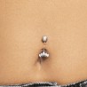 Piercing Ombelico Donna Luca Barra PR148 In Acciaio A Ventaglio Con Zirconi