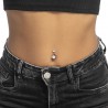 Piercing Ombelico Donna Luca Barra PR144 In Acciaio Con Zirconi Bianchi