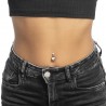 Piercing Ombelico Donna Luca Barra PR147 In Acciaio Con Zirconi A Cuore