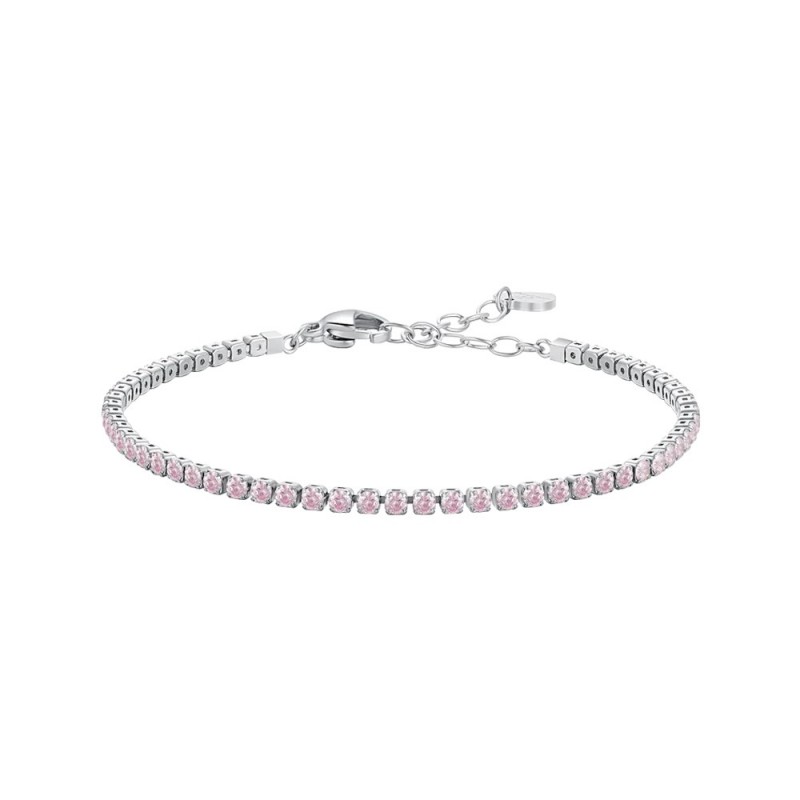 Bracciale Tennis Bambina Luca Barra JB249 In Acciaio Con Zirconi Rosa