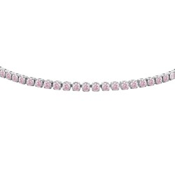 Bracciale Tennis Bambina Luca Barra JB249 In Acciaio Con Zirconi Rosa
