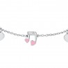 Bracciale Bimba Luca Barra JB221 In Acciaio Nota Musicale E Cuori