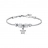 Bracciale Bambina Luca Barra JB180 In Acciaio Con Pendente Stella E Strass