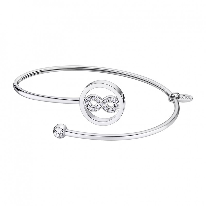 Bracciale Rigido Donna Lotus Style LS2169/2/4 In Acciaio Con Infinito E Strass