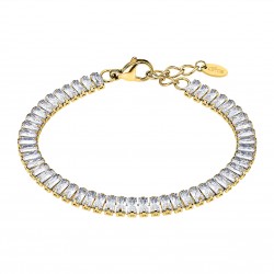 Bracciale Donna Tennis Lotus Style LS2570/2/2 In Acciaio Dorato Con Zirconi Baguette