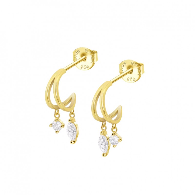Orecchini Donna Lotus Silver LP3935-4/2 In Argento Dorato Con Zirconi