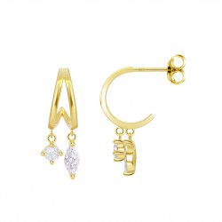 Orecchini Donna Lotus Silver LP3935-4/2 In Argento Dorato Con Zirconi
