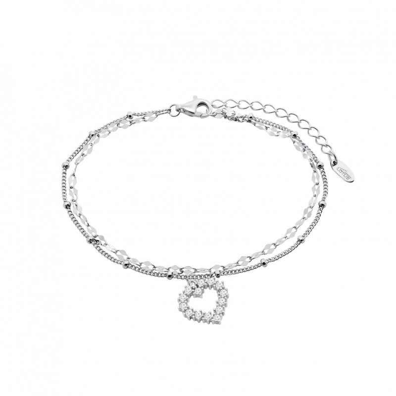 Bracciale Donna Lotus Silver LP3940-2/1 In Argento A Doppio Filo Con Cuore