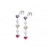 Orecchini Donna Lotus Silver LP3925-4/2 In Argento Pendenti Con Zirconi Multicolore