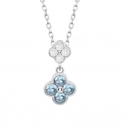Collana Donna Lotus Silver LP3932-1/1 In Argento Con Fiore Con Zirconi Celesti