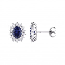 Orecchini Donna Lotus Silver LP3459-4/1 In Argento Con Cristallo Blu E Zirconi