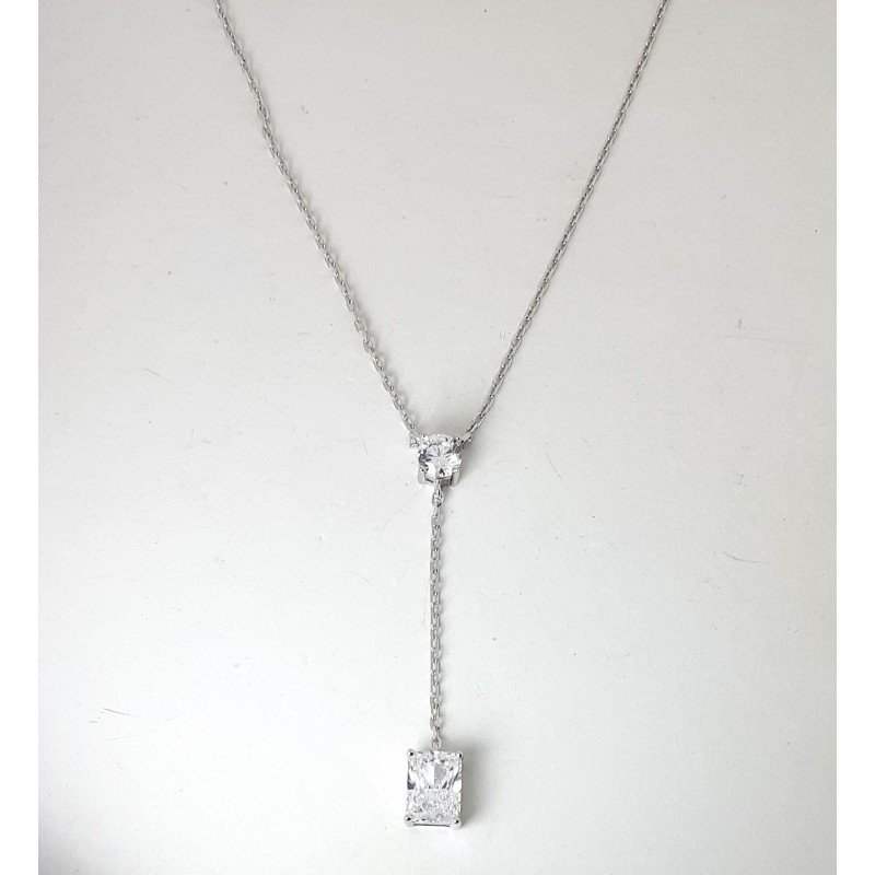 Collana Donna Lotus Silver LP3892-1/1 In Argento Con Zircone Rettangolare