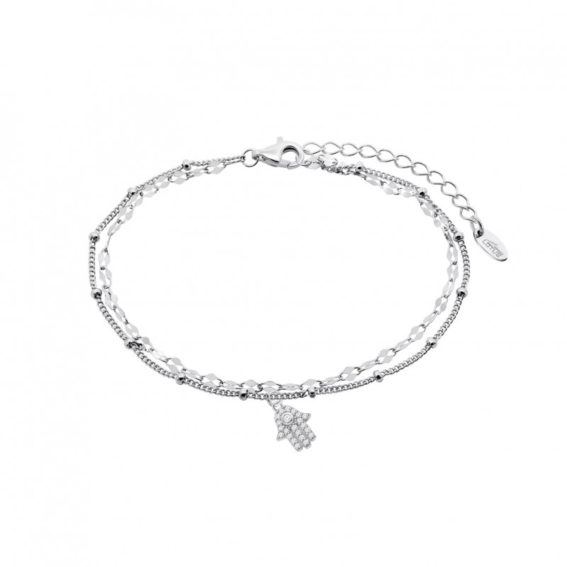 Bracciale Donna Lotus Silver LP3938-2/1 In Argento Doppio Filo Con Mano Di Fatima