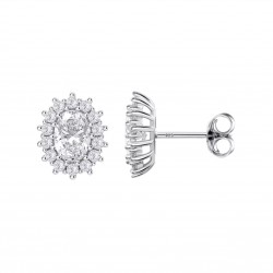 Orecchini Donna Lotus Silver LP3459-4/2 In Argento Con Cristallo Ovale E Zirconi