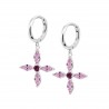 Orecchini Donna Lotus Silver LP3933-4/2 Pendenti In Argento Con Zirconi Rosa E Rossi