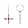 Orecchini Donna Lotus Silver LP3933-4/2 Pendenti In Argento Con Zirconi Rosa E Rossi