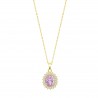 Collana Donna Lotus Silver LP3459-1/8 In Argento Dorato Con Zircone Rosa