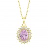 Collana Donna Lotus Silver LP3459-1/8 In Argento Dorato Con Zircone Rosa