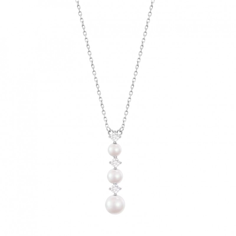 Collana Donna Lotus Silver LP3931-1/1 In Argento Con Perle E Zirconi