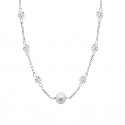 Collana Donna Lotus Silver LP3922-1/1 In Argento Con Perla E Zirconi