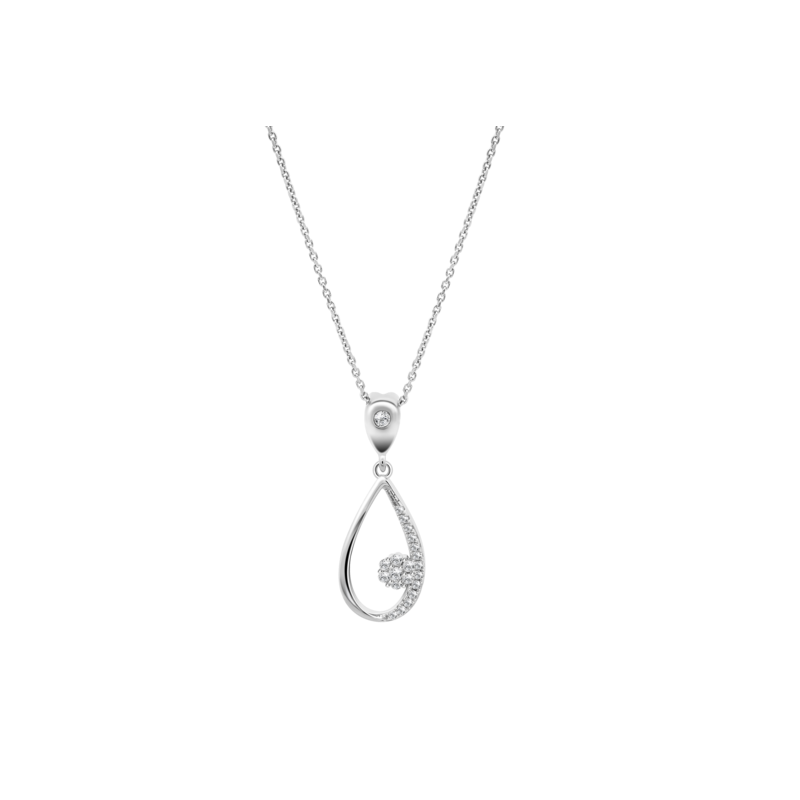 Collana Donna Lotus Silver LP3736-1/1 In Argento Con Pendente Goccia E Zirconi