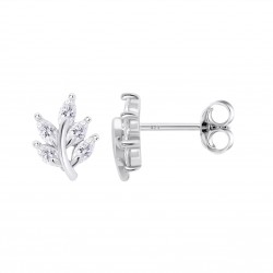 Orecchini Donna Lotus Silver in Argento a Forma di Foglia con Zirconi LP3086-4/1