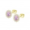 Orecchini Donna Lotus Silver LP3459-4/8 In Argento Dorato Con Zircone Rosa