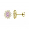 Orecchini Donna Lotus Silver LP3459-4/8 In Argento Dorato Con Zircone Rosa