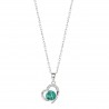 Collana Donna Lotus Silver LP3106-1/5 In Argento Con Cuore E Zircone Verde