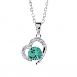 Collana Donna Lotus Silver LP3106-1/5 In Argento Con Cuore E Zircone Verde