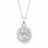 Collana Donna Lotus Silver LP3459-1/2 In Argento Con Cristallo Ovale E Zirconi