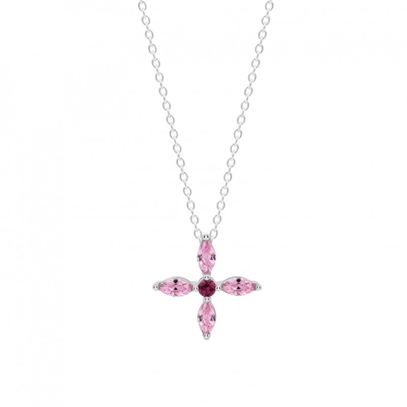 Collana Donna Lotus Silver LP3933-1/2 In Argento Con Zirconi Rosa