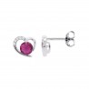 Orecchini Donna Lotus Silver LP3106-4/7 In Argento A Cuore Con Zirconi Rossi
