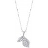 Collana Donna Lotus Silver LP3911-1/1 In Argento Con Pendente Foglie E Zirconi