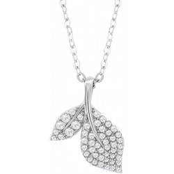 Collana Donna Lotus Silver LP3911-1/1 In Argento Con Pendente Foglie E Zirconi