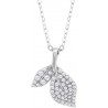 Collana Donna Lotus Silver LP3911-1/1 In Argento Con Pendente Foglie E Zirconi