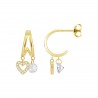 Orecchini Donna Lotus Silver LP3937-4/2 In Argento Dorato Con Cuore E Zirconi