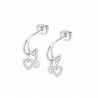 Orecchini Donna Lotus Silver LP3937-4/1 In Argento Pendenti Con Cuore E Zirconi