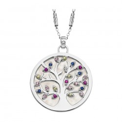 Collana Donna Lotus Silver LP1889-1/1 In Argento Con Albero Della Vita E Madreperla