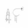 Orecchini Donna Lotus Silver LP3936-4/1 In Argento Con Croci Pendenti E Zirconi