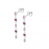 Orecchini Donna Lotus Silver LP3934-4/3 Pendenti In Argento Con Zirconi Rossi E Rosa