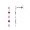 Orecchini Donna Lotus Silver LP3934-4/3 Pendenti In Argento Con Zirconi Rossi E Rosa